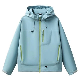 MNO.9 Jacket Hooded 7870 แจ็คเก็ตผ้าร่ม มีฮู้ด เนื้อผ้า2ชั้น กันลม กันแดด มีกระเป๋าหน้า ชายเสื้อและฮู้ดปรับจั๊มได้