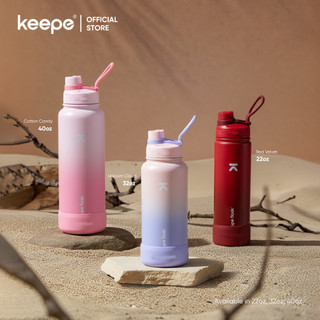 Keepe Flask Gradient Vacuum Tumbler Hydration Wide Mouth Leak-Proof Spout Lid Insulated Water Bottle