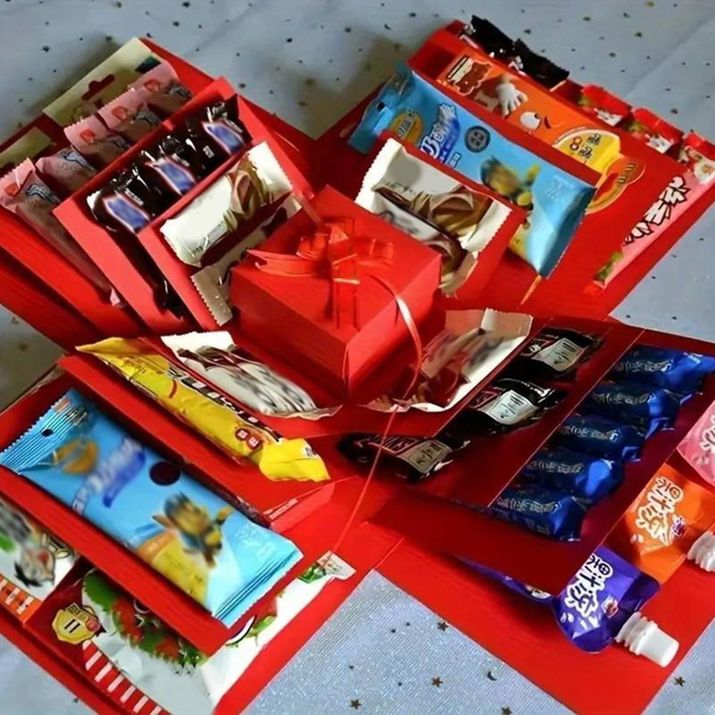 Explosion Present Box Holiday Hand-Made Present Wrapping Box เหมาะสําหรับวันวาเลนไทน์