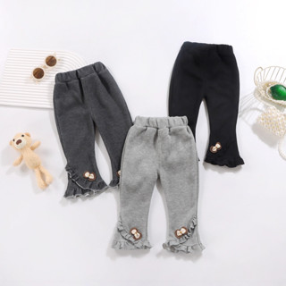 กางเกงบานสไตล์ฤดูใบไม้ร่วงสำหรับหญิง มีการตกแต่งขอบ ขนาด 80-…