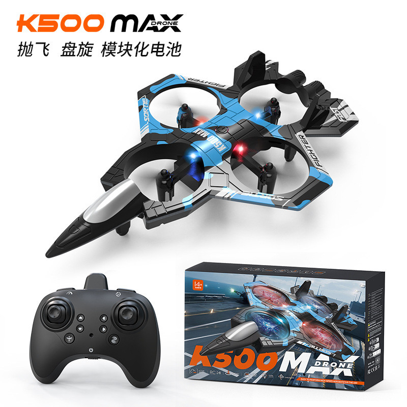 K500Max Hand Throwing Fighter สี่ช่องคงที่ระบบกันสะเทือนสูงสี่แกน Drone Stunt Rolling Aircraft