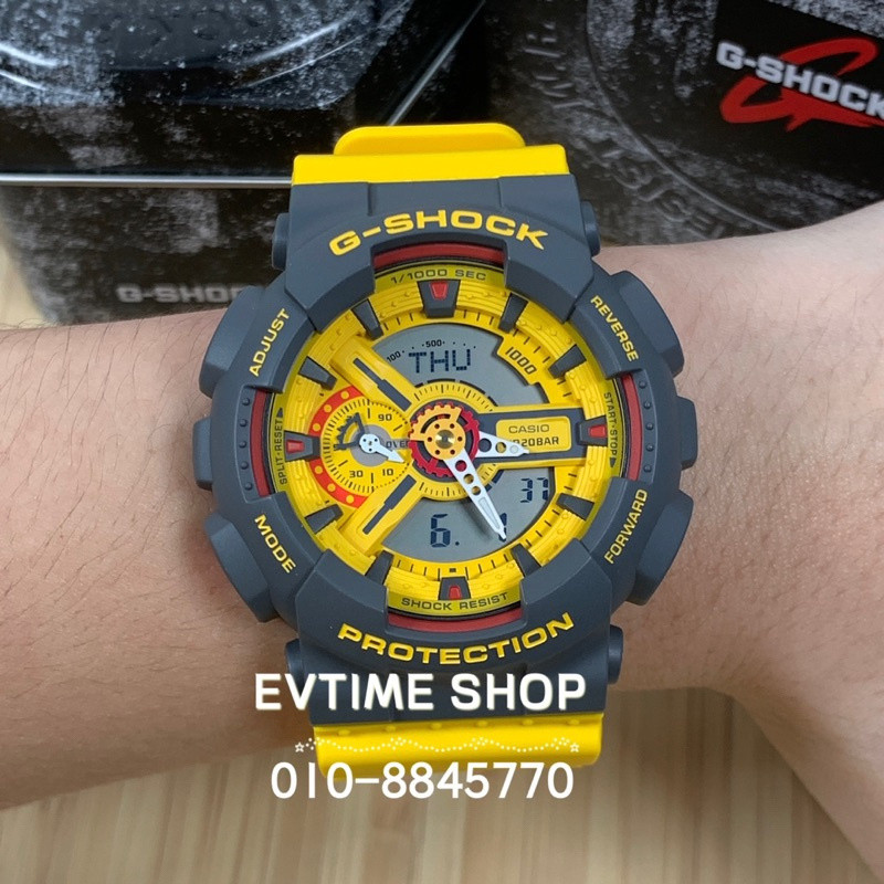 2025 G-Shock GA-110 90S-Red Sports Series สีเหลือง 110Y-9ADR นาฬิกาสปอร์ตกันน้ํา V846