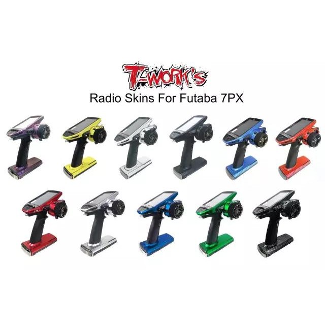 T-WORKS Futaba 7PX/7PXR คาร์บอนไฟเบอร์เคลือบ/พลาสเตอร์/Glossy คาร์บอนไฟเบอร์รีโมทคอนโทรลสติกเกอร์