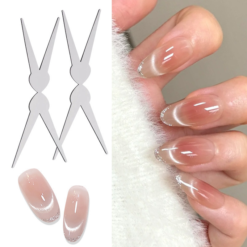 Nail Art Dual French Cat Eye Magnet เครื่องมือเล็บสําหรับ Magnetic Gel Effect Polish Nail Design อุปกรณ์เสริม Application Nail