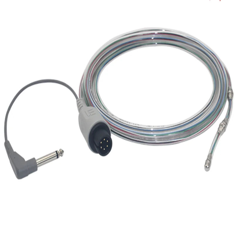 Veterinary two-in-one ECG และ 2.25K Resistor Temperature Probe VET Esophageal/Rectal TEMP Sensor สํา