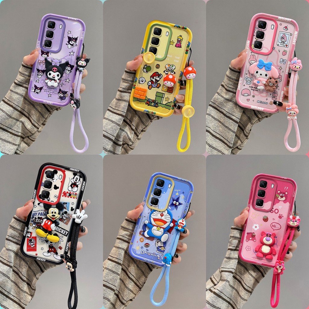 เคส INFINIX HOT 50 HOT 50 PRO HOT 50 PRO + ตุ๊กตาสติ๊กเกอร์ตัวละครอนิเมะ เคสโทรศัพท์
