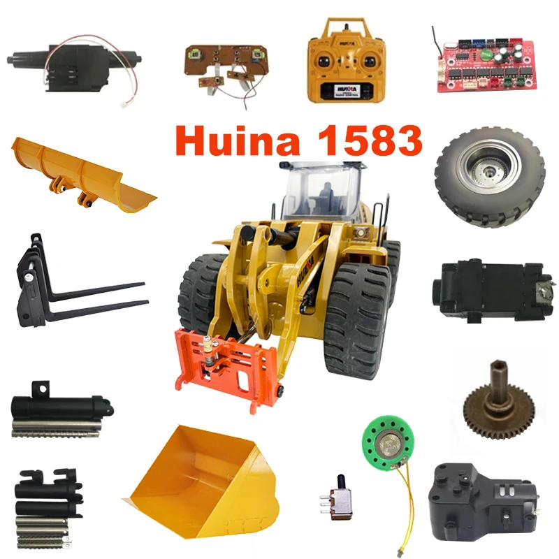 HUINA 1583 โลหะเดิม Push Rod เกียร์ยางถัง Quick Hitch Coupler วิทยุสําหรับ 583 1/14 Loader รุ่นอะไหล