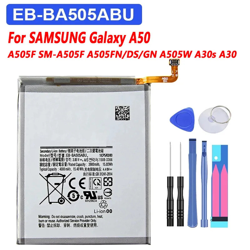 แบตเตอรี่สําหรับ Samsung Galaxy A50 A505F SM-A505F A505FN/DS A505GN/DS A505W A30s A30 SM-A507FN A50S