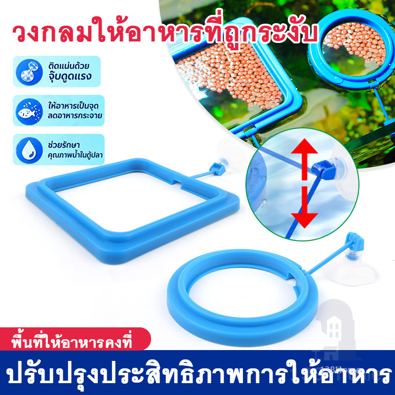 (พร้อมส่ง)ห่วงให้อาหารปลา FEEDING RING ที่กั้นอาหารปลา ห่วงอาหารปลา แบบสี่เหลี่ยม+กลม ป้องกันอาหารกระจัดกระจาย