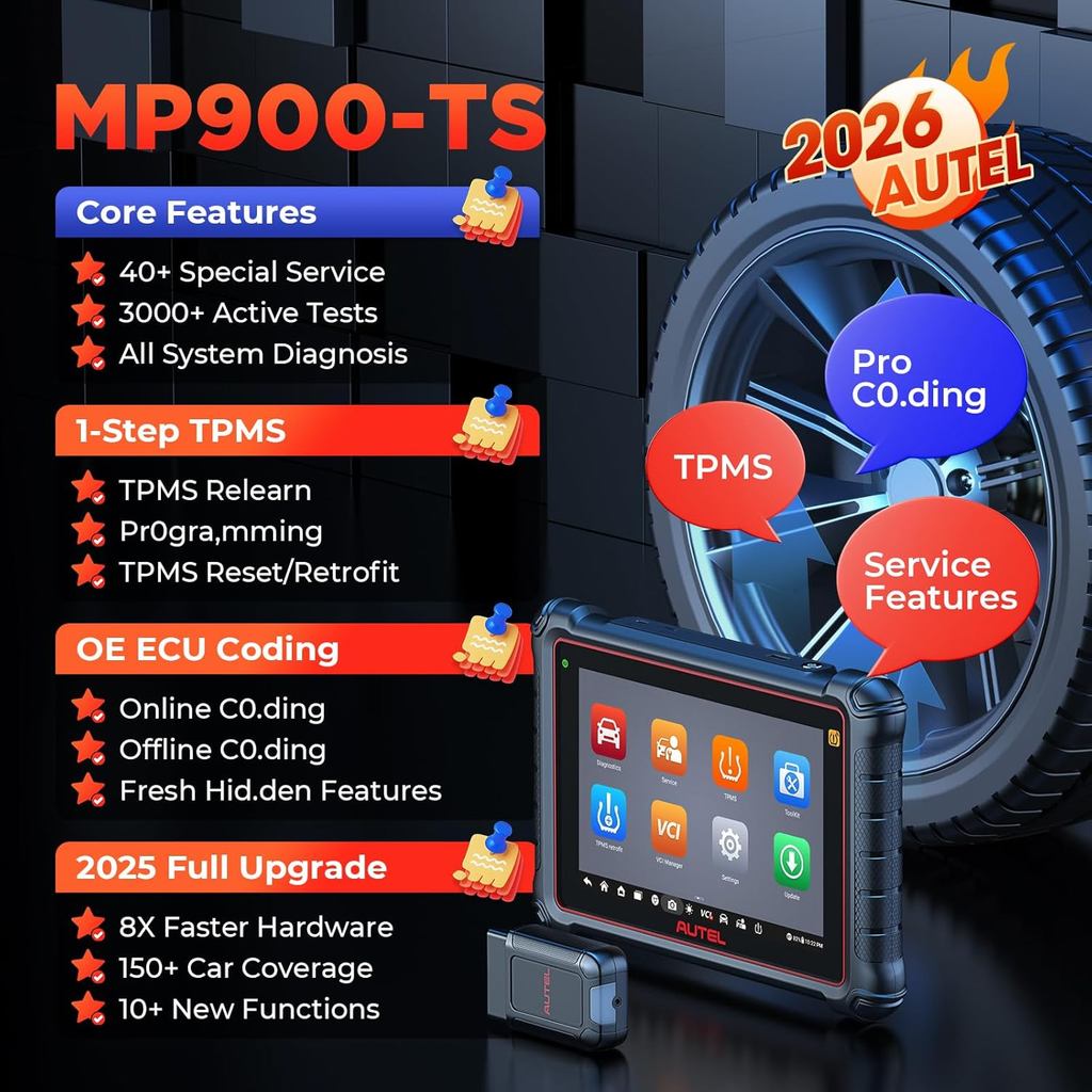 เครื่องสแกน Autel MaxiPRO MP900TS: 2026 8in MP900-TS ขึ้น MaxiSYS MS906 PRO MS906TS MP900BT MK900-TS