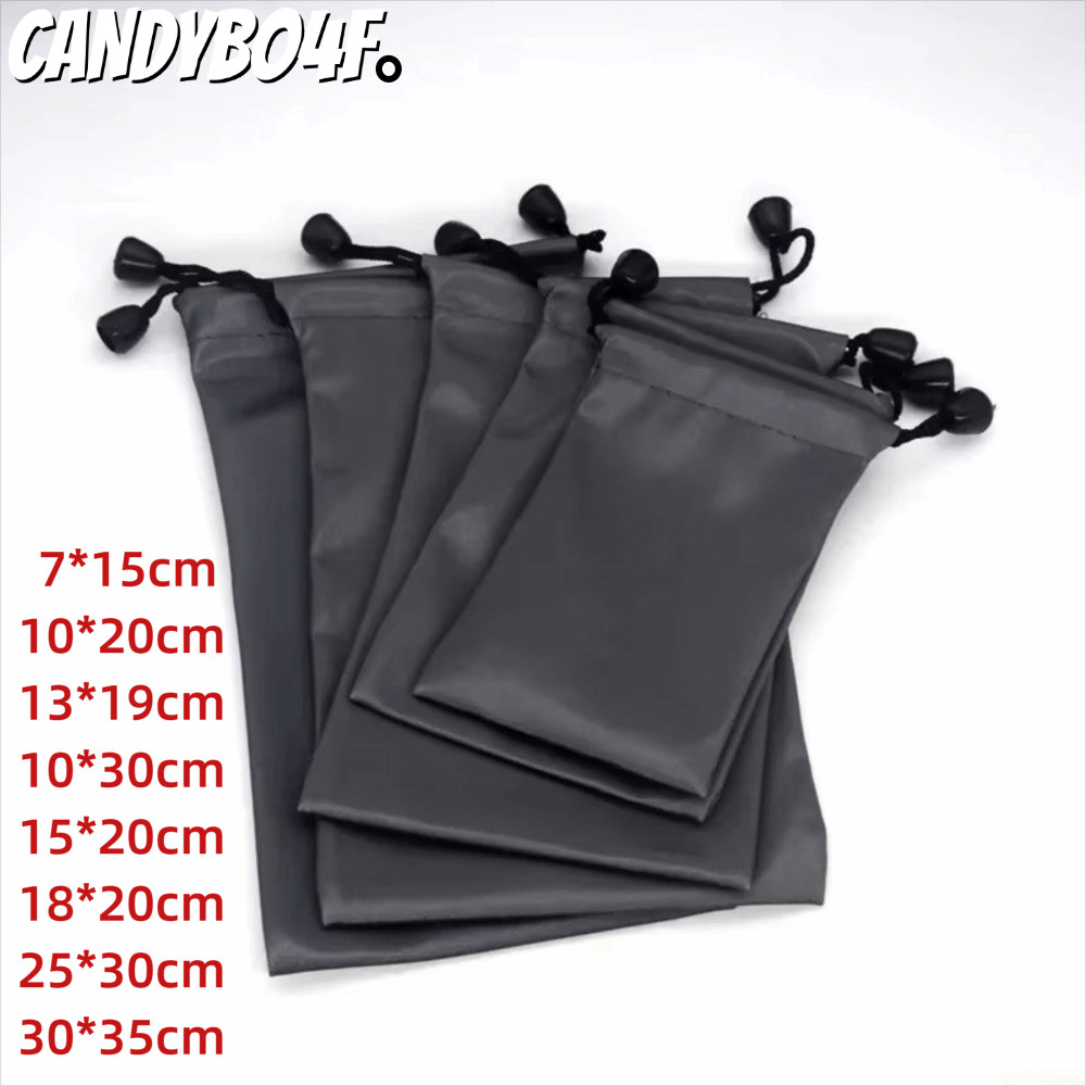 CANDYBO4F Drawstring Storage Pouch, Portable Drawst Closed Multi-Functional Storage Bag, Waterproof Black Dust Cosmetic Bags Travel Storage