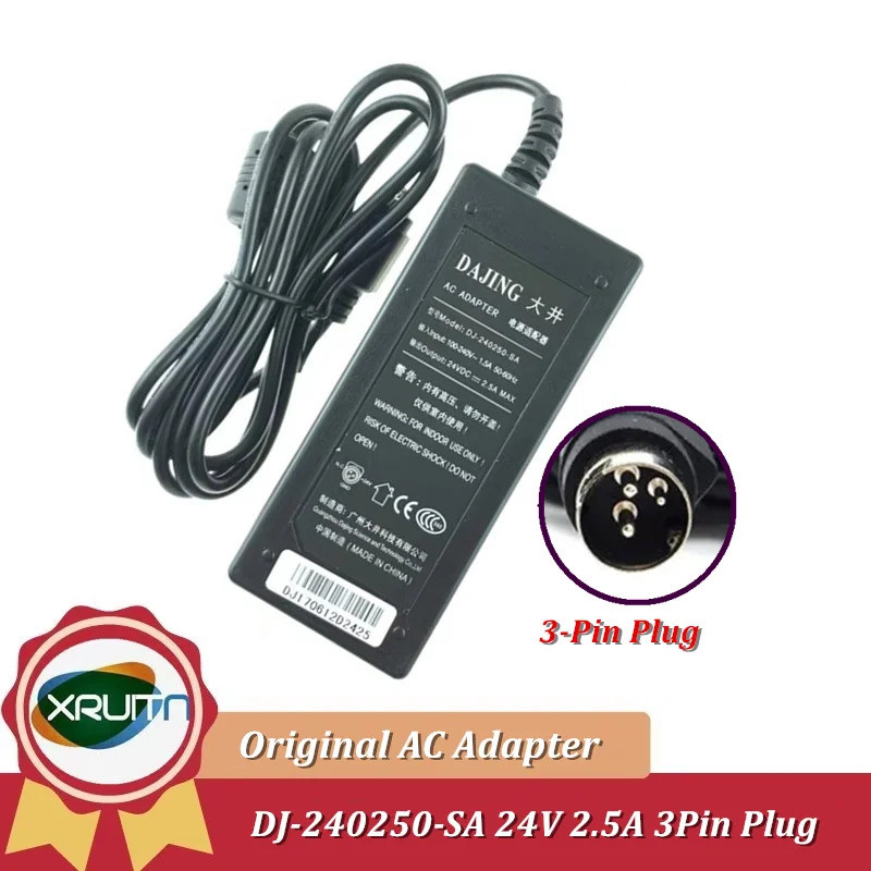 ของแท้ Dajing DJ-240250-SA อะแดปเตอร์ AC 24V 2.5A 60W เครื่องชาร์จเครื่องพิมพ์สําหรับ ADP-60D24 DJ-U
