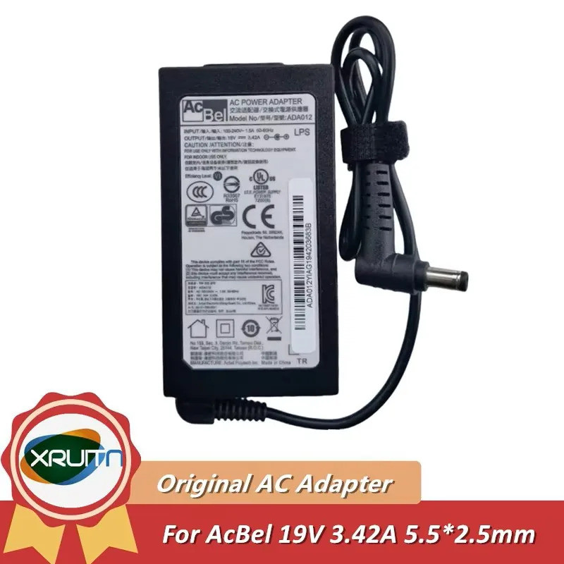 ของแท้ 100% ACBEL 19V 3.42A 65W GaN AC อะแดปเตอร์ ADA012 สําหรับ CLEVO NH58RH NP6854 System76 LEMUR 