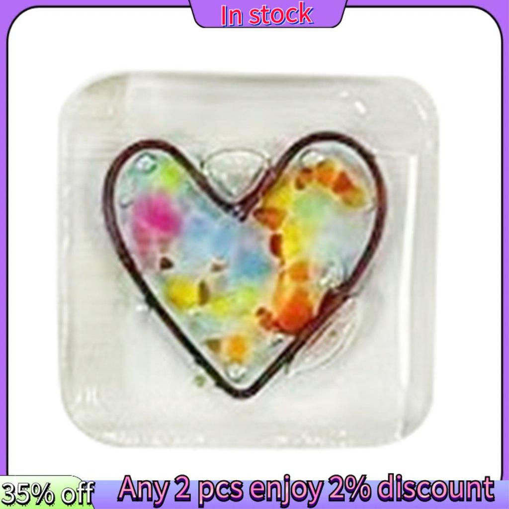 ในสต็อก-Pocket Token Glass Heart Card Keepsake Gift -Heart Keepsake Pocket Cards-Fused Glass Heart P