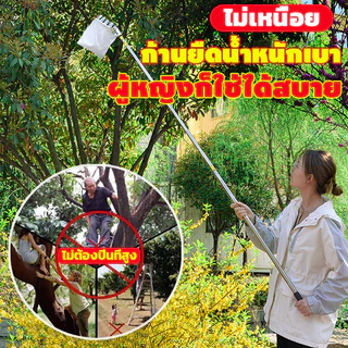 ตะกร้อสอยผลไมั ด้ามยืดหดได้ 1.9/4/6/7/10เมตร ไม้ สอยผลไม้ สแตนเลส แถมถุงตาข่าย เก็บผลไม้เร็ว ไม่ต้องปีนต้นไม้ อุปกรณ์สวน