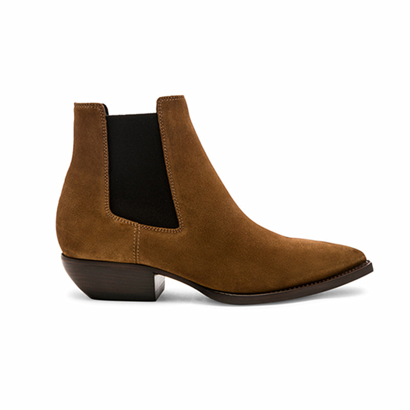 CHELSA Boots รองเท้าบูทสั้นผู้ชาย Martin Boots CHELSEA BOOT ยุโรปอเมริกันที่ไม่ซ้ํากัน Wedge Heel Fr