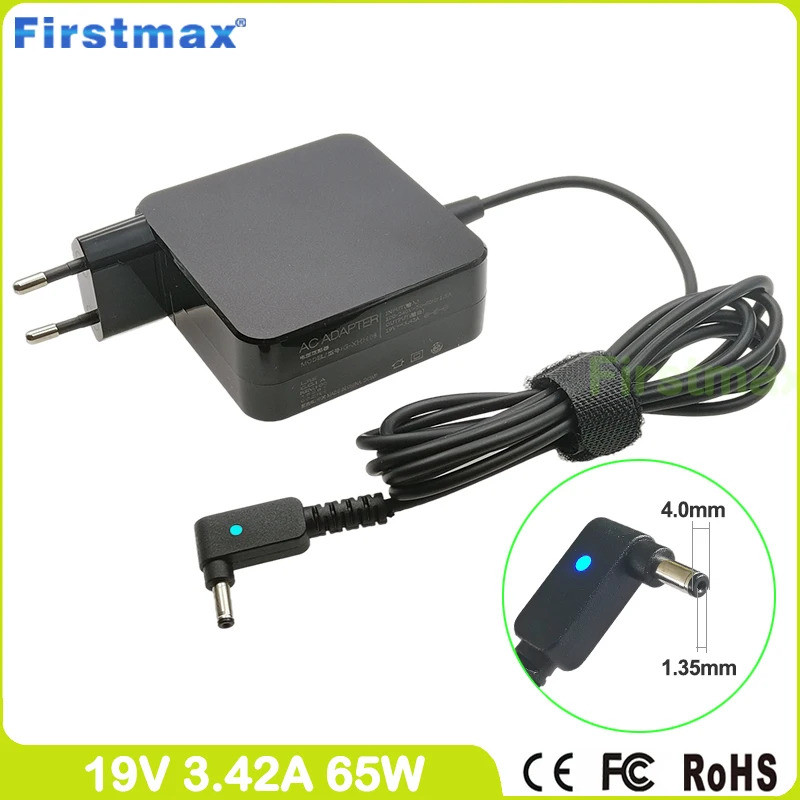 19V 3.42A 65W สําหรับ Asus R518UB R518UQ R519UB R519UF R519UJ R519UR R519UV R520QR R521UB แล็ปท็อปอะ