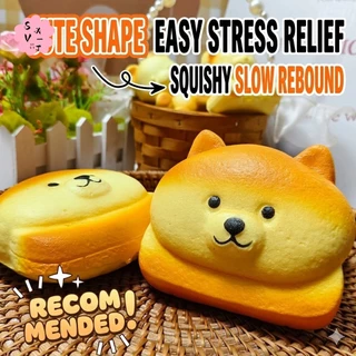 ของเล่นบีบเด้งช้ารูปขนมปังชิบะอินุ - อาหารจําลองน่ารักบรรเทาความเครียด