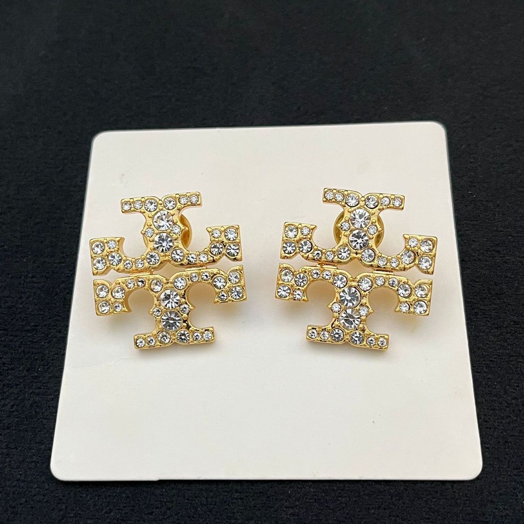 Fashion Style Niche Design Cool Style Logo Full Diamond Fashion Classy Earing Female [6.22 aly]