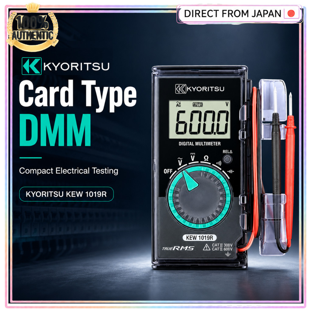 KYORITSU KEW 1019R Card Type Digital Multimeter Compact DMM for Electrical Testing