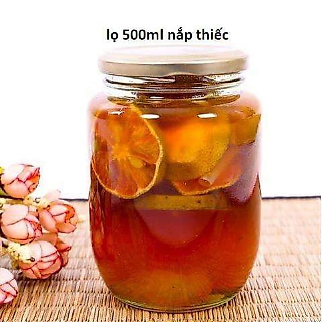 SET 6 500ML ROUND GLASS JARS พร้อมฝาปิด 70 มม.