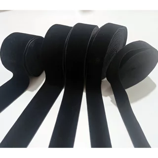5 เมตรกว้าง 1 ซม.-5 ซม. กํามะหยี่สีดําริบบิ้นอุปกรณ์เสื้อผ้า