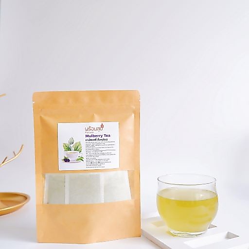 ชาใบหม่อน ออแกนิก ลดน้ำตาลในเลือด ตราพร้อมสุข (Mulberry Leaf Tea) จำนวน 25 ซองชา