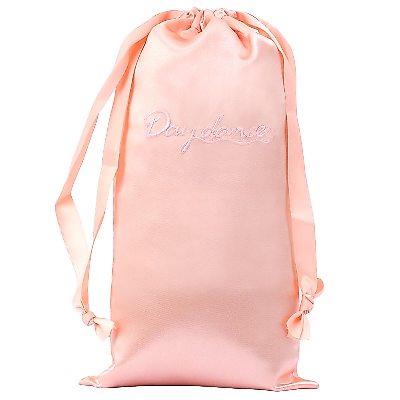 กระเป๋าใส่รองเท้าบัลเล่ต์ ผ้าซาติน แบบผูกเชือก สีชมพู สําหรับเต้นบัลเล่ต์