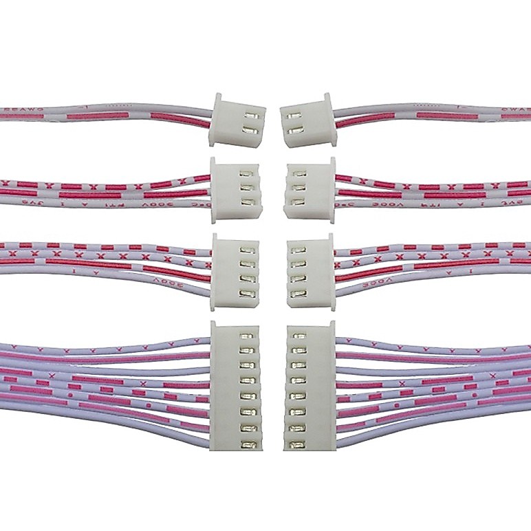 สายเคเบิลแบน สีแดง สีขาว XH2.54 หัวคู่เดี่ยว 2.54 มม. 10 ซม. 20 ซม. 30 ซม. 2 3 4 5 6 7 8 9 10 11 12P