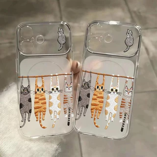 แมวน้อยสี่ตัว For iPhone เคสไอโฟน 11 12 เปลือกที่เรียบง่าย 13 14 15 16 17 PLUS B4PRO MAX X XS MAX XR 7/8PLUS