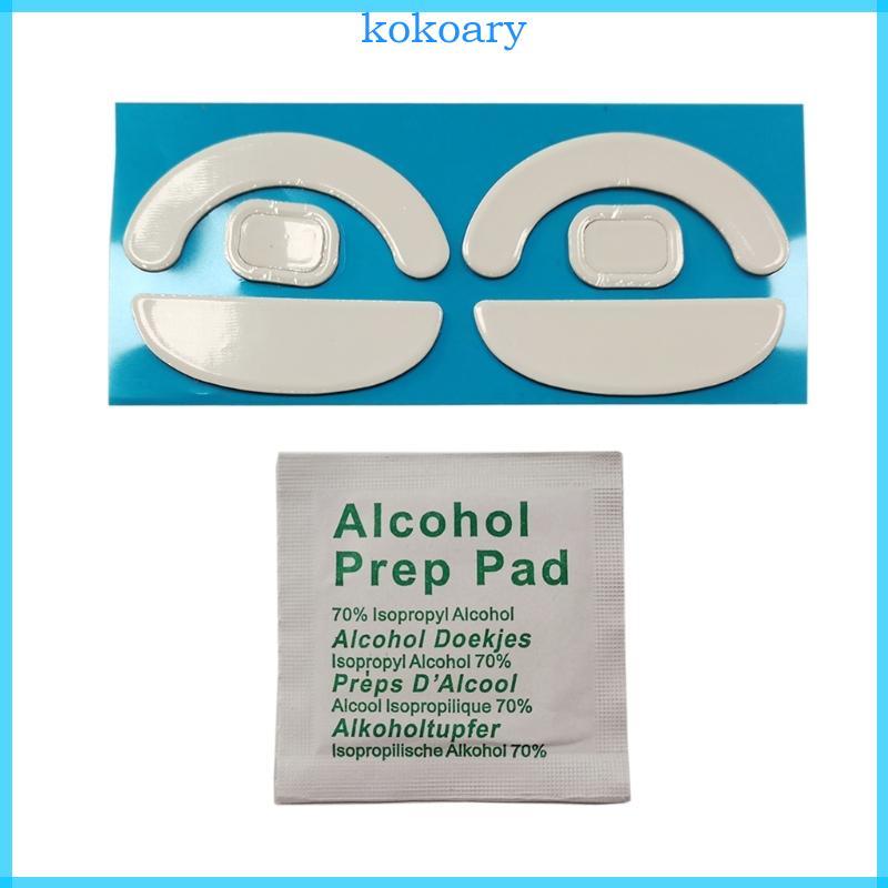 KOK Mousepad สําหรับ Pulsar X2 เมาส์ Glides Mouse Skates Feet Pad โค้งขอบโค้งมนสีขาว 2 ชุด