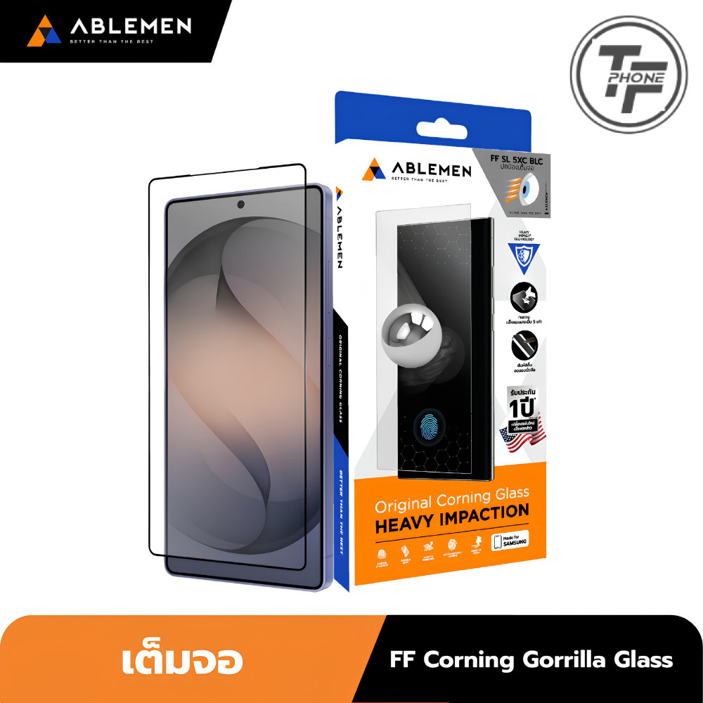 Ablemen FF Slim Corning Gorilla Glass ฟิล์มกระจกเต็มจอ  For Samsung S26 Ultra / S25 Ultra / S24 Ultra / S21