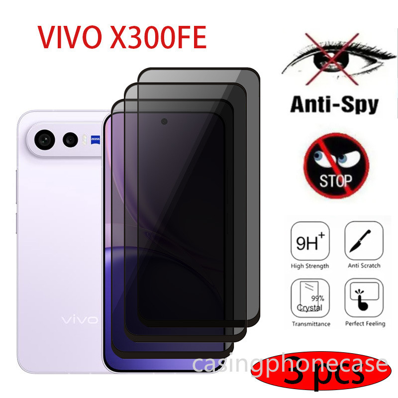 ป้องกันหน้าจอสําหรับVivo X300FE X300 FE 5G 2026 1-3PCSความเป็นส่วนตัวAnti Peepป้องกันหน้าจอกระจกนิรภัยคลุมทั้งหมดฟิล์มด้านหน้าUltra Slimใส