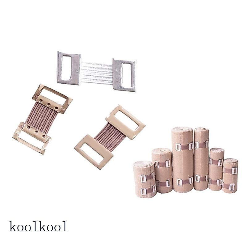 Kool 10 ชิ้นผ้าพันแผลห่อยืดคลิปโลหะ Fixation Clamps Hooks First Aid Kit สําหรับเล่นกีฬากาแฟสีขาวเปลี่ยน Elas