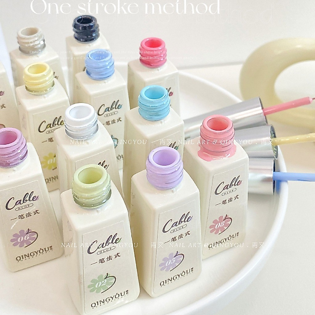 Qingyou สีเพ้นท์ สีมาการอง พาสเทล เจลลากเส้น 12สี สีสุดน่ารัก เพ้นท์ รัสเซีย