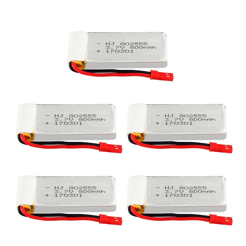 3.7V 800mAh 802555 แบตเตอรี่ Lipo สําหรับ Syma X54HC X54HW X56W TK110HW JXD509 509W 509G V686 H12C R