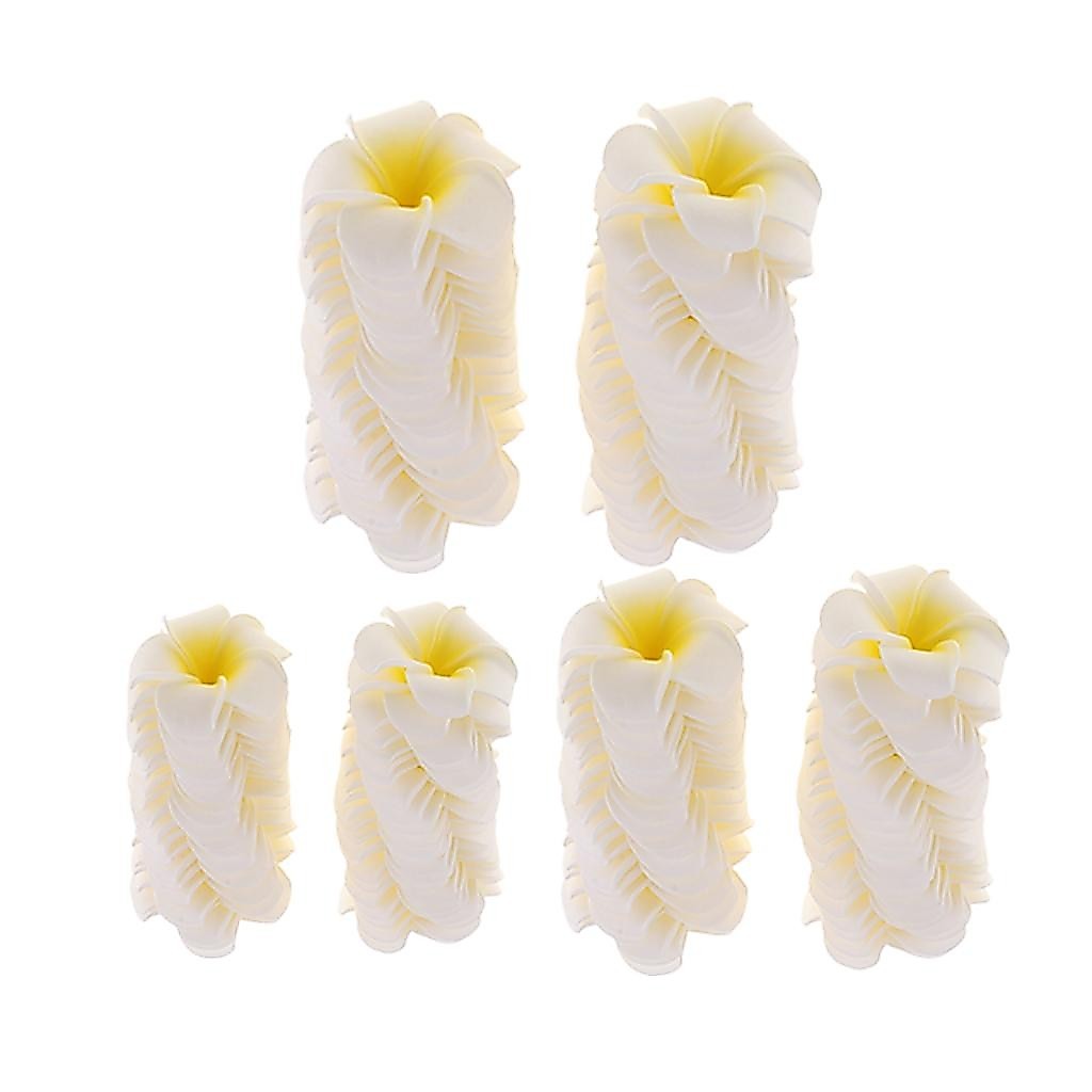 [arutoxalc] 50 ชิ้นโฟมสีขาวฮาวายประดิษฐ์ Plumeria ดอกไม้กลีบดอกไม้ DIY หมวกผมพวงหรีดตกแต่งงานแต่งงาน