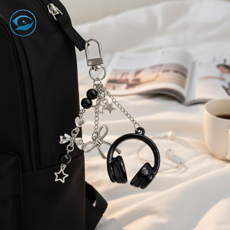 [Smw] ลูกปัด Y2K Music หูฟังพวงกุญแจอินเทรนด์มินิชุดหูฟังจี้สําหรับกุญแจรถกระเป๋าตกแต่งน่ารัก [TH]