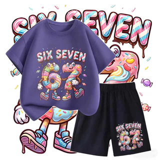 [COD] พร้อมส่ง SIX-SEVENเสื้อยืดเด็ก คอตตอน ชุดสูทเด็กผู้ชาย ชุดลำลอง 2 ชิ้น แฟชั่น สำหรับเด็กชายตัวเล็ก ๆ เซ็