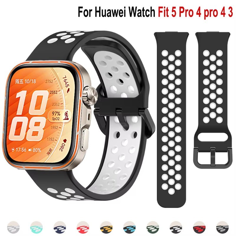 Sport Soft Color Band สําหรับ Huawei Fit 5 Fit5 Pro สายซิลิโคน Correa สําหรับ Huawei Watch Fit3 Fit4 อุปกรณ์เสริม
