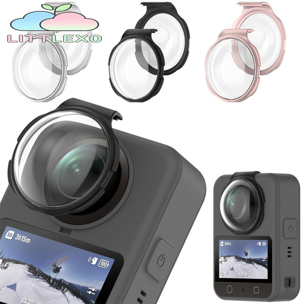 LITTLEX 2 ชิ้นฝาครอบป้องกันเลนส์,กระจกออปติคอลเลนส์ HD,ฝาครอบป้องกันป้องกันรอยขีดข่วนคุณภาพสูงสําหรับ DJI Osmo 360 อุปกรณ์เสริมสําหรับกล้อง