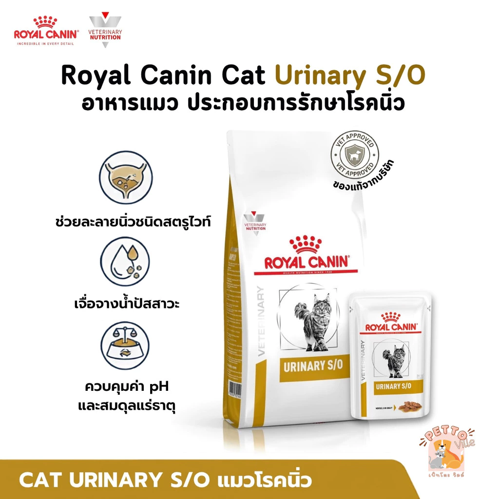 Royal Canin Cat Urinary S/O อาหารแมว ประกอบการรักษาโรคนิ่ว ขนาด 1.5-7 Kg