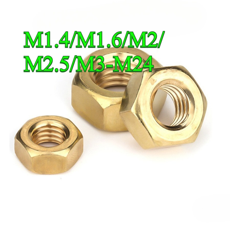 น็อตหกเหลี่ยมทองแดง M1.4/M1.6/M2/M2.5/M3-M24 (PW-KH-TH)