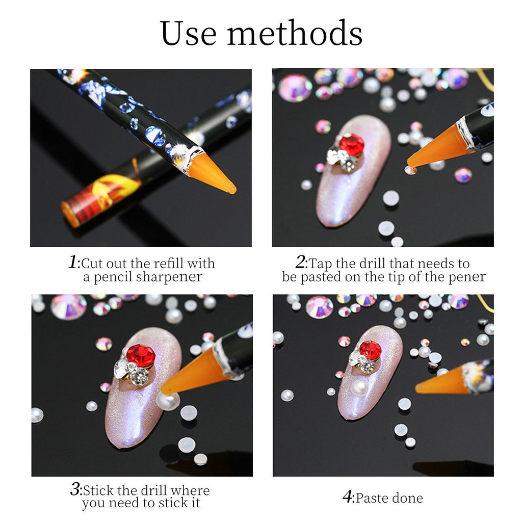 Misscheering กาวจุดเจาะปากกาสติกเกอร์เจาะปากกาจุดเจาะเครื่องมือเจาะปากกา Crayon - รูปที่ 2