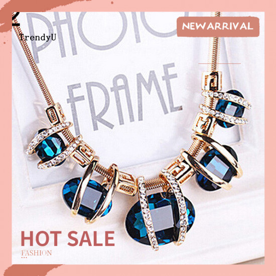 TRD สร้อยคอมุกคริสตัลแบบคล้องคอมีสายโซ่ทองคำ เพื่อความสวยงามและสไตล์แฟชั่น