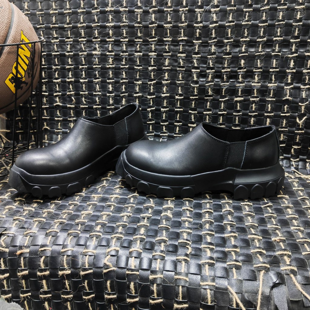 Rick Owens Cowhide Chelsea Short Boots รองเท้าผ้าใบผู้ชาย High-Top All-Match