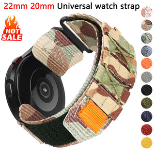22/20 มม.ไนลอนทอผ้าสําหรับ Samsung Galaxy Watch 7 6 5 4 6classic 4classic Camouflage Loop สร้อยข้อมือสําหรับ Redmi นาฬิกา 5 Active/Lite เปลี่ยนสายรัดข้อมือ