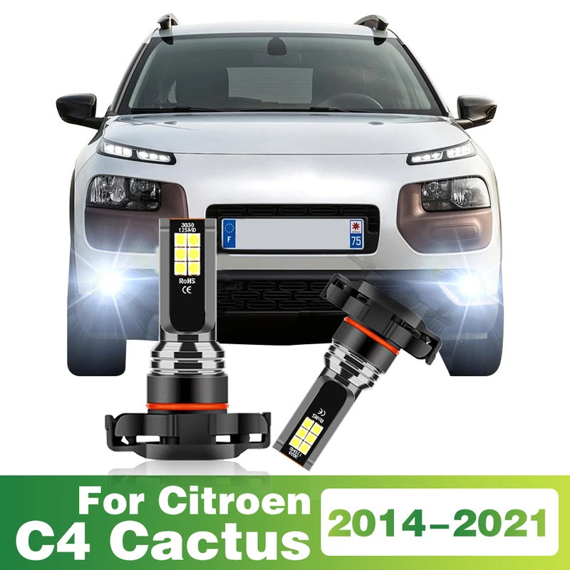 2x LED หมอกโคมไฟ 5202 5201 PS24W Foglights Auto รถหลอดไฟ 12V สําหรับ Citroen C4 แคคตัส 2014 2015 201