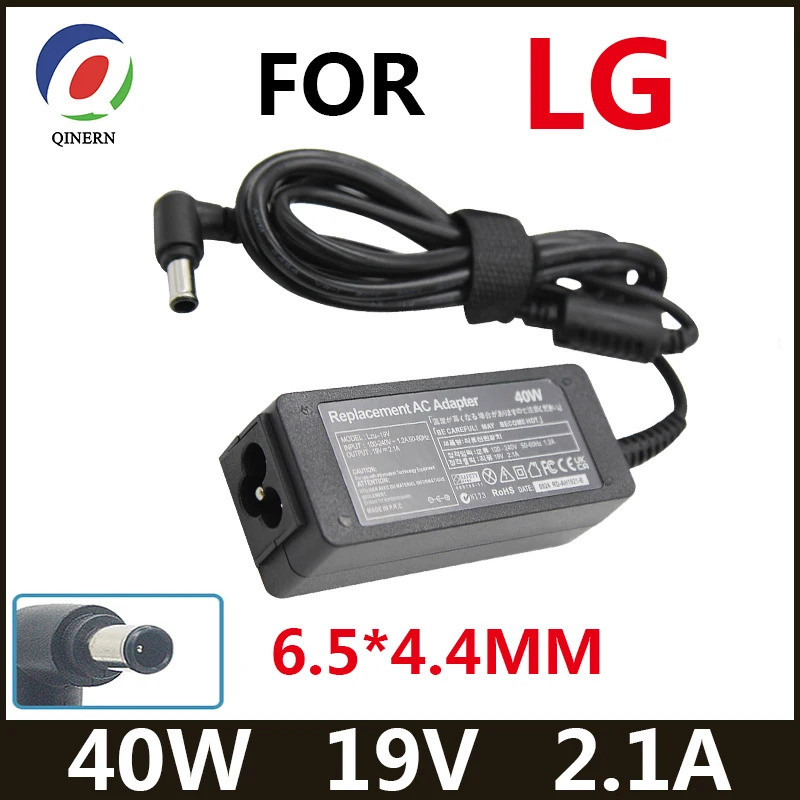 19V 2.1A 6.5*4.4 มม.อะแดปเตอร์สําหรับ LG 24 นิ้ว LED LCD Monitor AP16B-A LCAP26B-E ADS-45FSN-19 1904