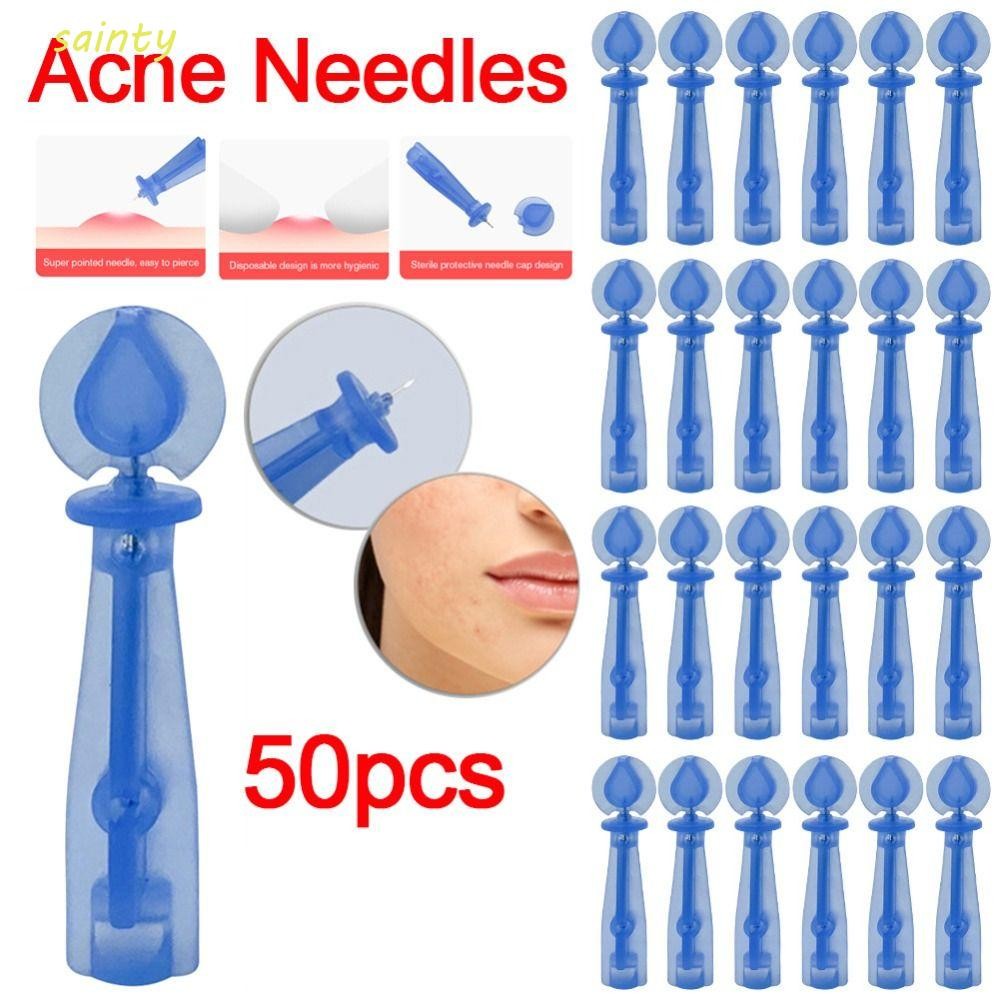 SAONY 50 ชิ้น/กล่อง Blackhead Remover เครื่องมือ, Pimple Pins Blackhead Remover เข็มสิวทิ้ง, Pimple 